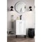 James Martin Vanities Chianti 20in Single Vanity, Glossy White, Matte Black, w/ White Glossy Composite Stone Top E303V20GWMBKWG - alternate 4